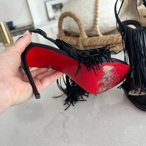 Christian Louboutin Fringed Casanovella T-Strap